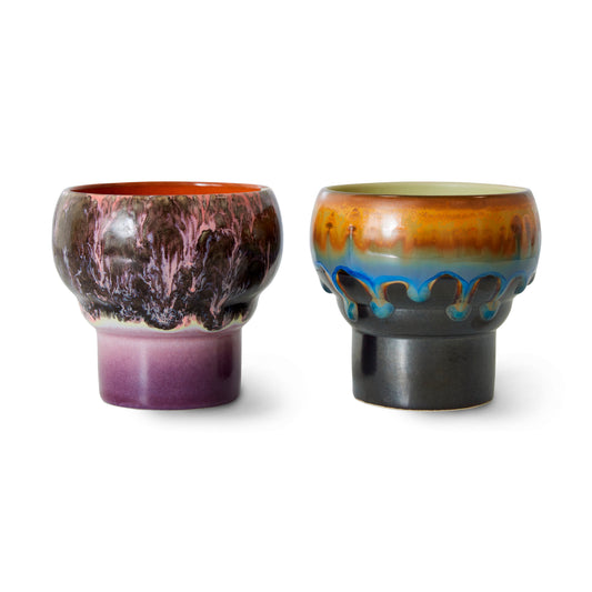 HKliving 70's Ceramics Merge Lungo Mugs (Set of 2)
