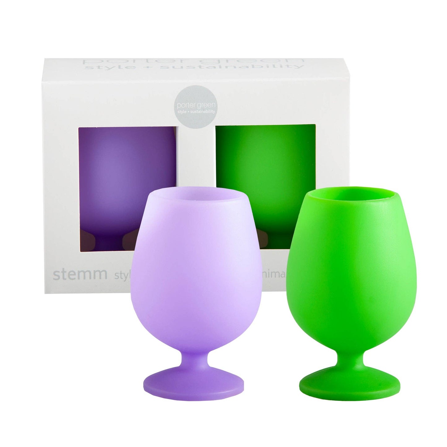 Violette + Vert Stemm Slicone Unbreakable Wine Glasses