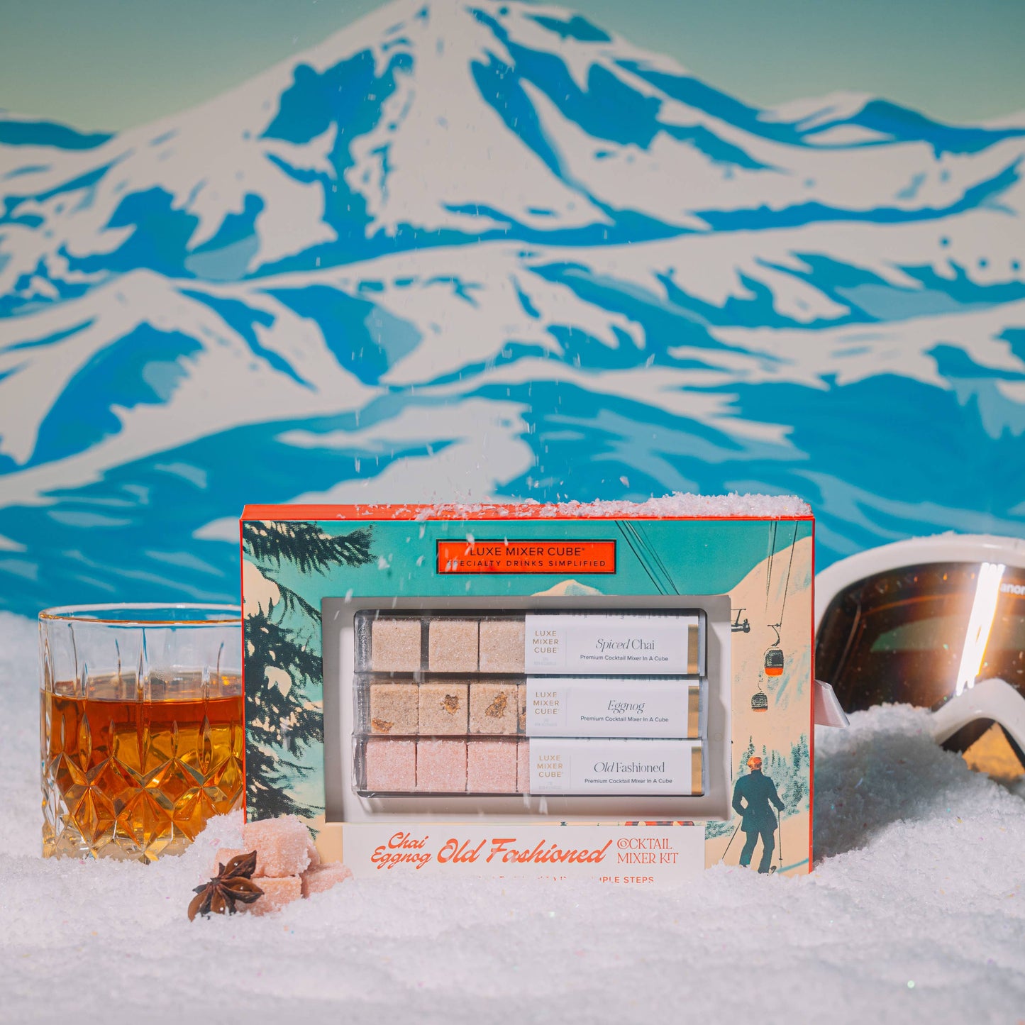 Seasonal Chai & Eggnog Old Fashioned Mixer Kit Cocktail Cubes