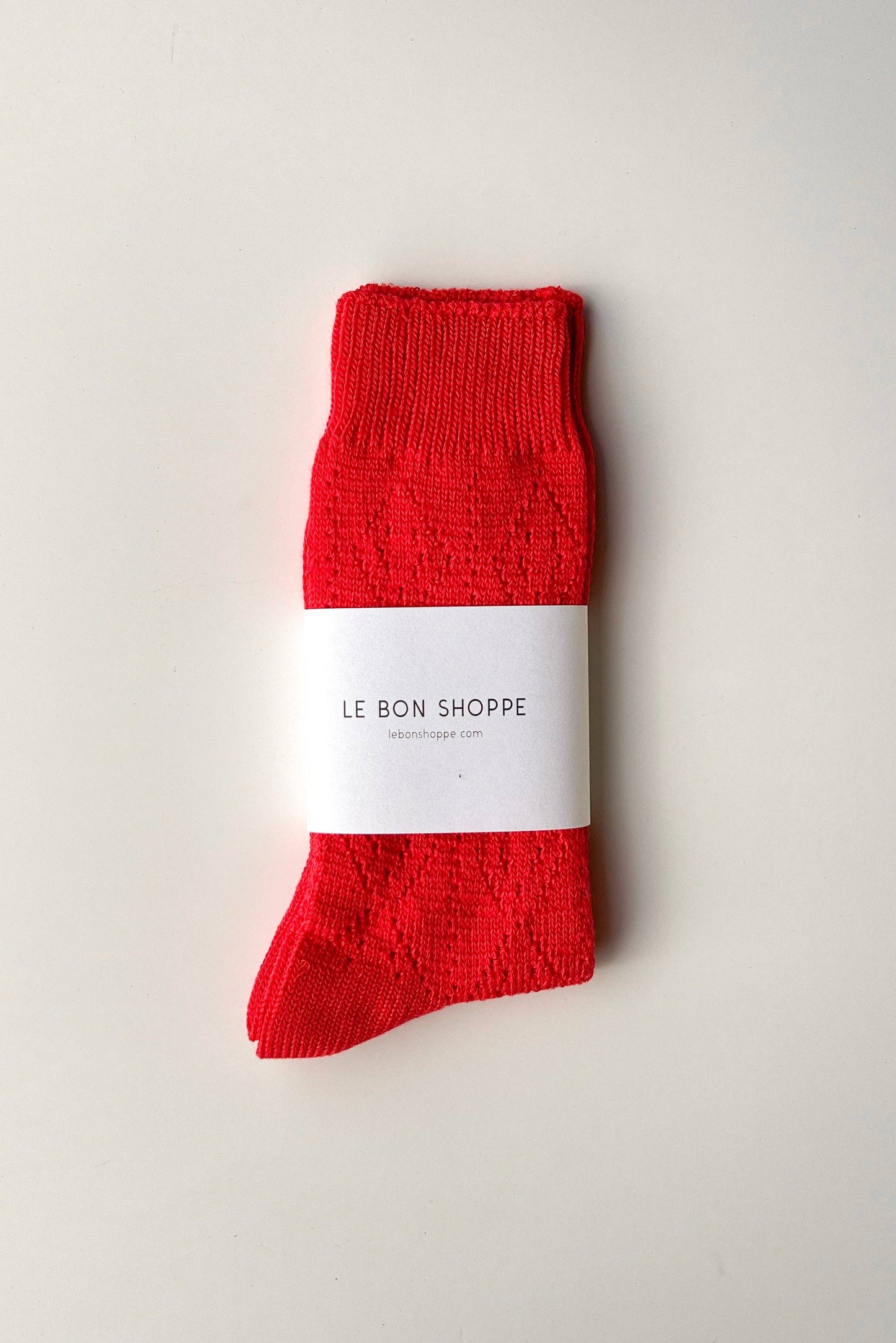Le Bon Shoppe Poppy Red Modal Eyelet Socks