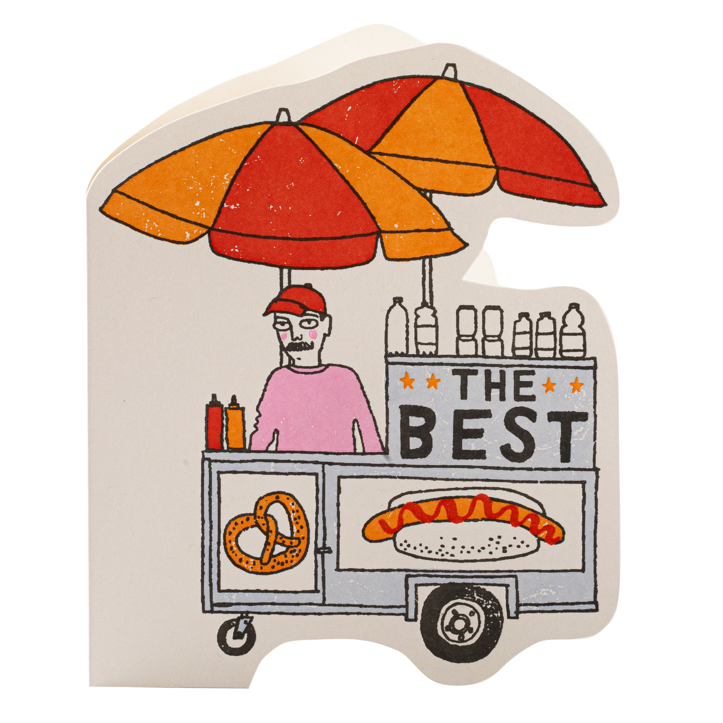 Pretzel Cart  Cut-Out Greeting Card