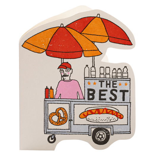 Pretzel Cart  Cut-Out Greeting Card