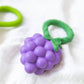 Grape Natural Rubber Baby Rattle