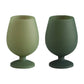 Sage + Olive Stemm Silicone Unbreakable Wine Glasses