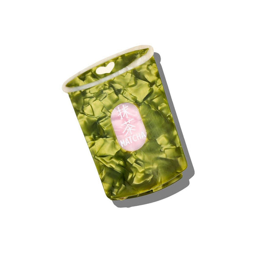 Hand-Painted Mini Matcha Claw Hair Clip