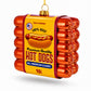 Premium Hot Dogs Pack Glass Christmas Ornament