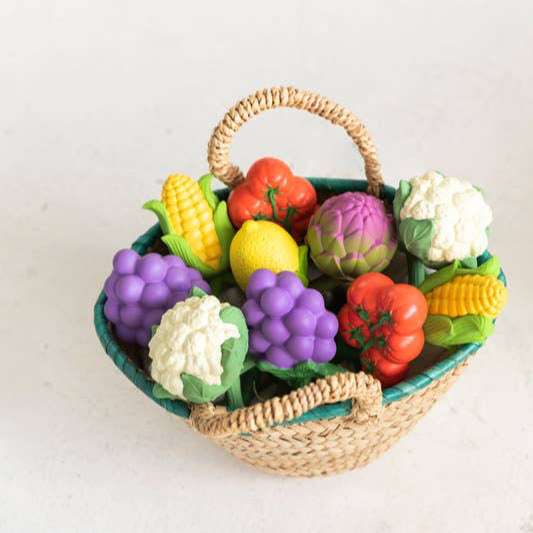 Grape Natural Rubber Baby Rattle
