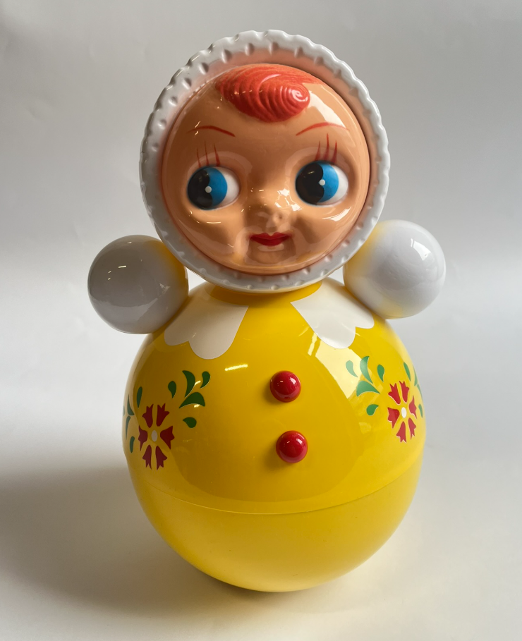 Retro Roly‑Poly Doll Yellow XL