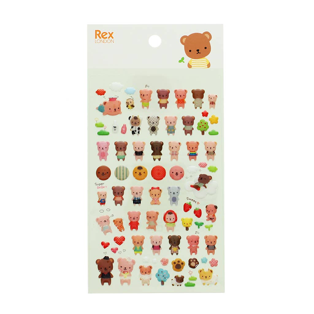 Adorable Bears 3D Puffy Stickers