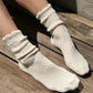 Le Bon Shoppe Linen Natural Scallop Socks