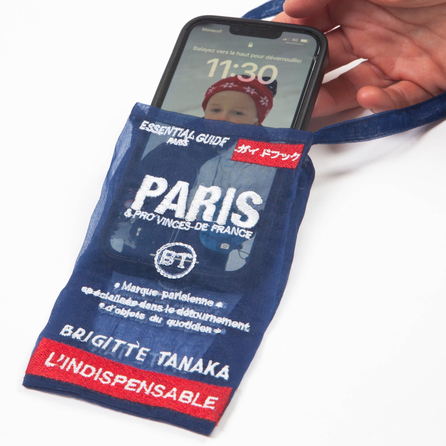 Brigitte Tanaka Paris Map Organza Phone Holder Bag