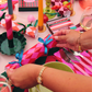 Multicoloured Stripe Pattern Christmas Crackers