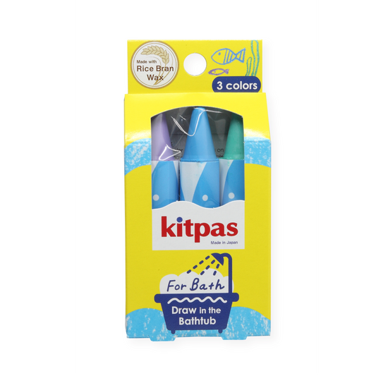 Kitpas Rice Bran Wax Bath Crayons 3 Colour Set - Fish