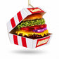 Cheeseburger Glass Christmas Ornament