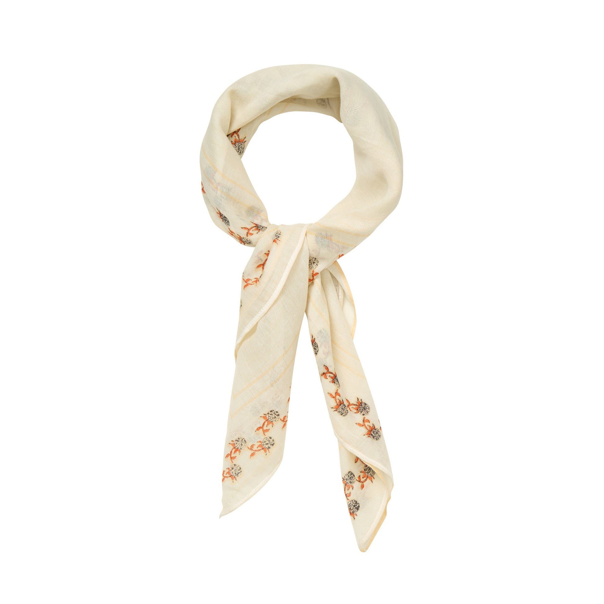 Birch white necklace with floral pattern on a white background