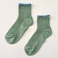 Le Bon Shoppe Sea Glass/Powder Blue Petite Ruffled Modal Socks