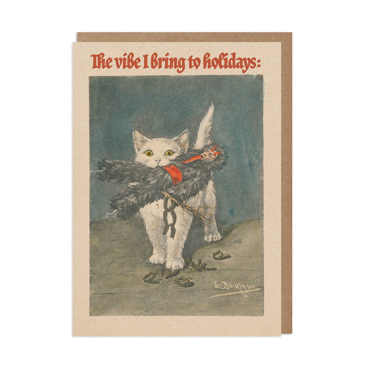 Krampus Cat Christmas Greeting Card