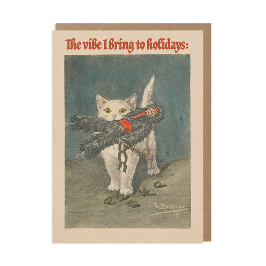 Krampus Cat Christmas Greeting Card