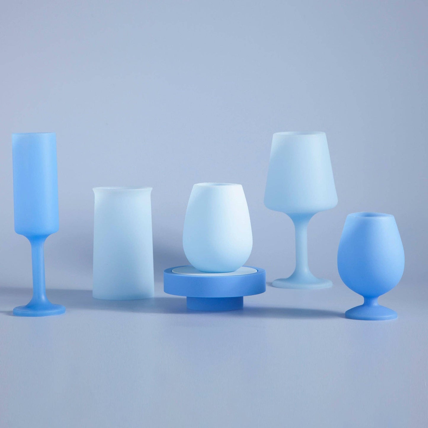 Sky + Kingfisher Stemm Silicone Unbreakable Wine Glasses