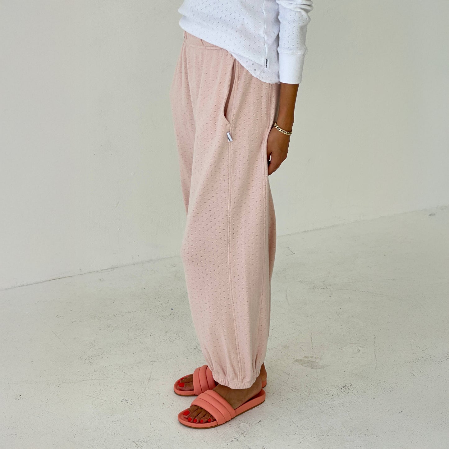 Le Bon Shoppe Baby Pink Pointelle Balloon Pants