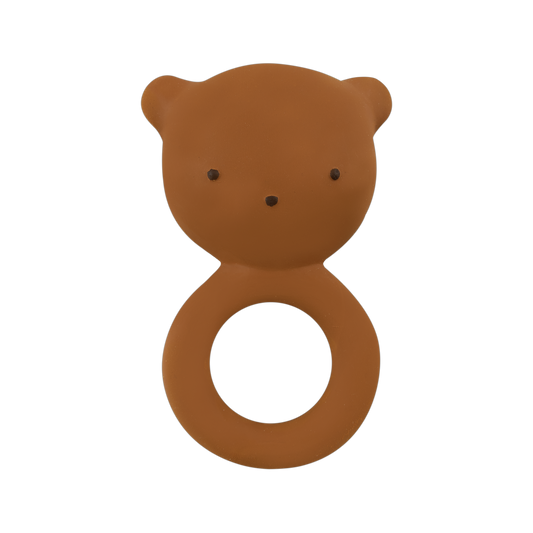 Gommu Ring Bear - Natural Rubber Teething Ring: Almond