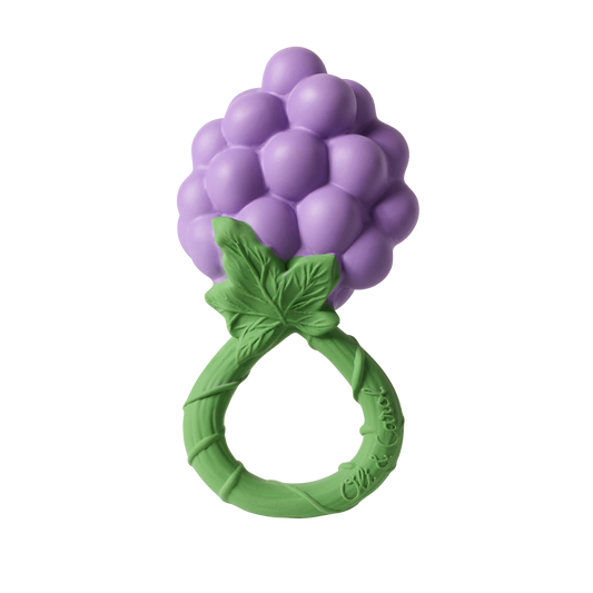 Grape Natural Rubber Baby Rattle