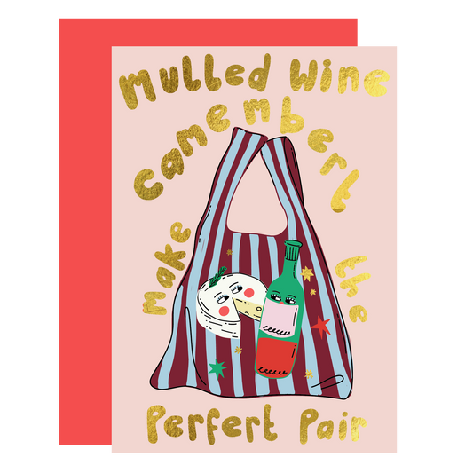 Mulled Wine & Camembert Christmas Greeting Card