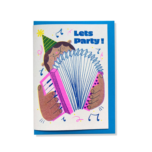 Lets Party - A6 Riso Greeting Card  