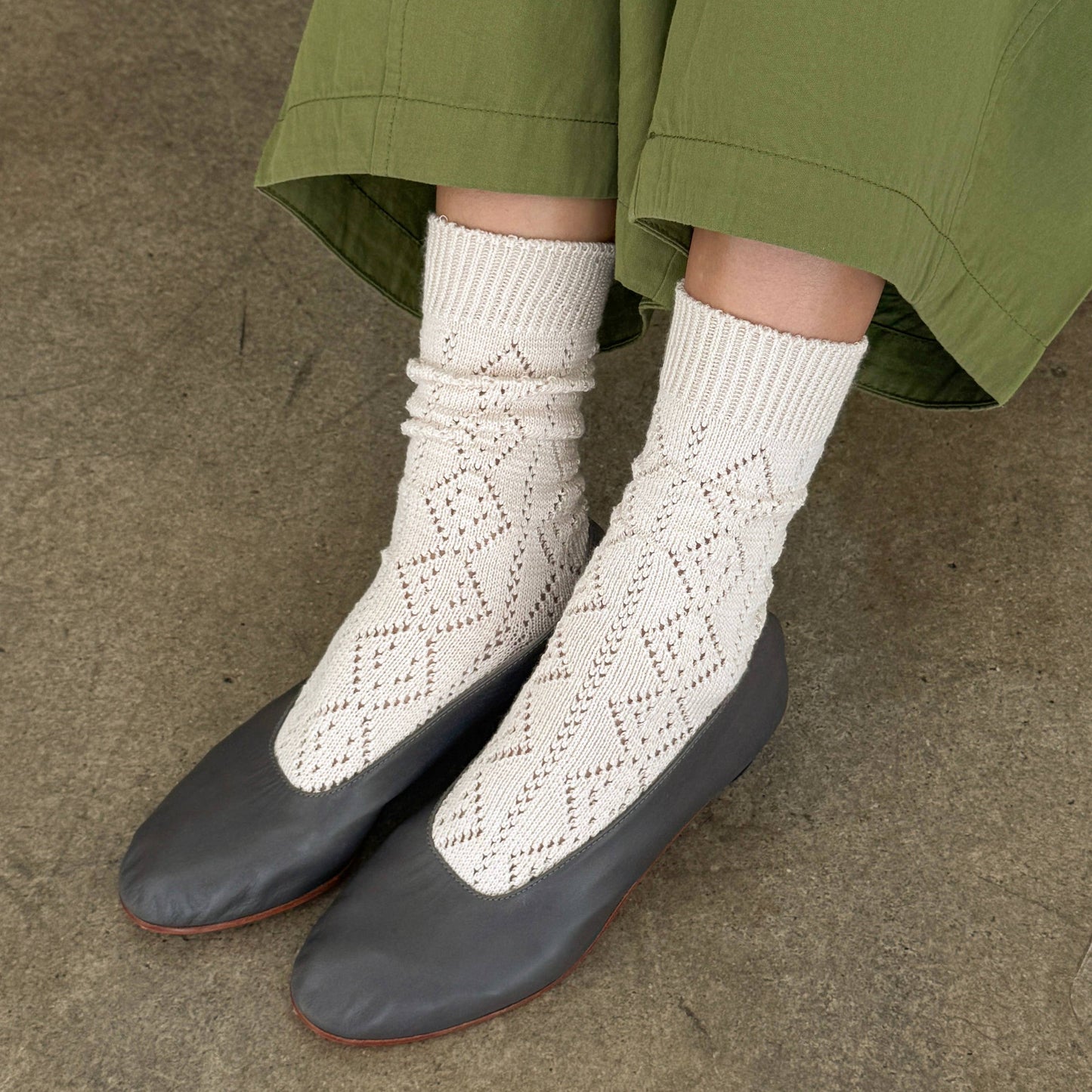 Le Bon Shoppe Oyster Modal Eyelet Socks