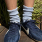 Le Bon Shoppe Pale Blue Linen Scallop Socks
