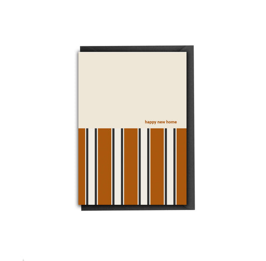 Terracotta Stripe New Home Greeting Card