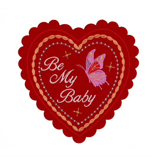 Be My Baby Doily Patch and Greeting Card