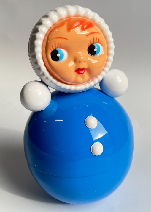 Retro Roly-Poly Doll Blue M