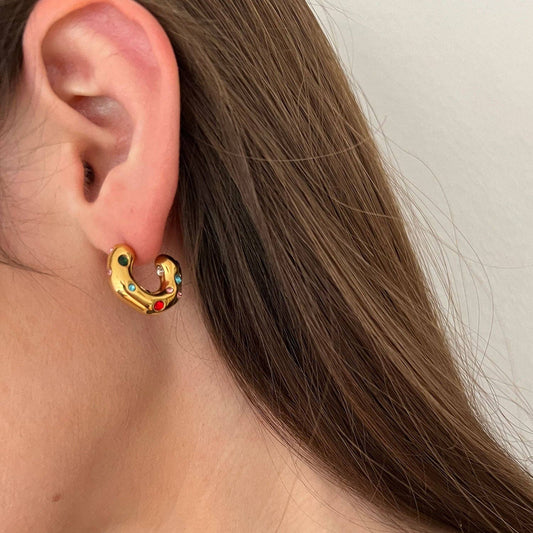 Gold Noa Chunky Rainbow Hoop
