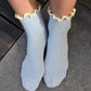 Le Bon Shoppe Baby Blue/Butter Petite Ruffled Modal Socks