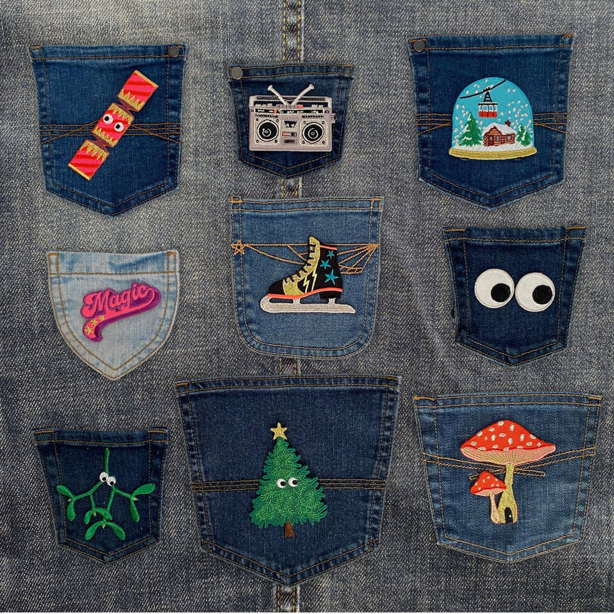 Snowdome Iron-On Embroidered Patch