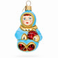 Child in Blue Glass Christmas Ornament