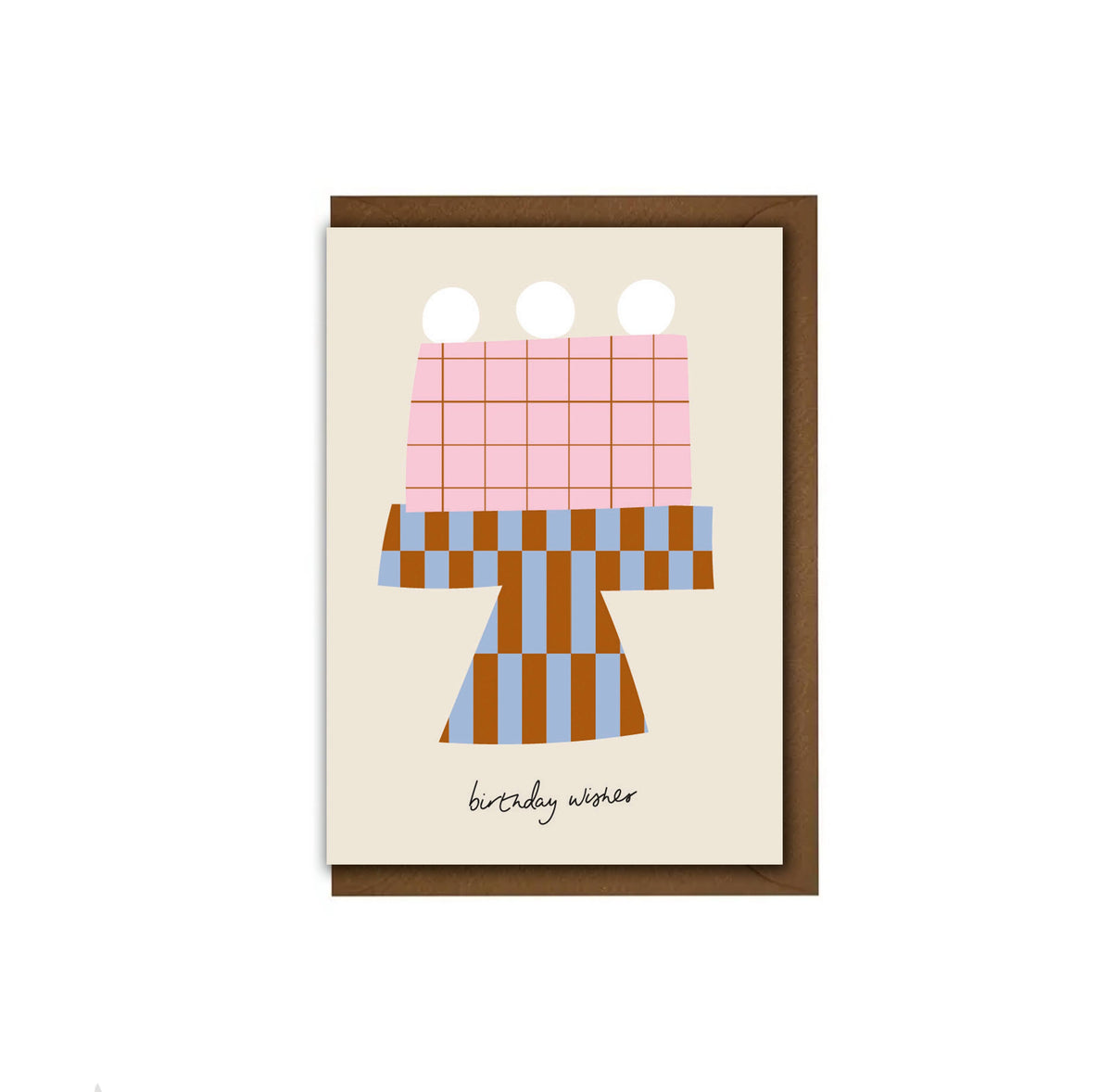 Pink & Blue Birthday Cake Greeting Card