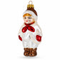 Child in Vintage Costume Glass Christmas Ornament