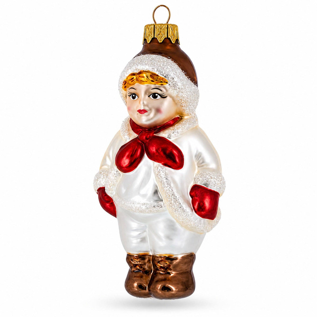 Child in Vintage Costume Glass Christmas Ornament