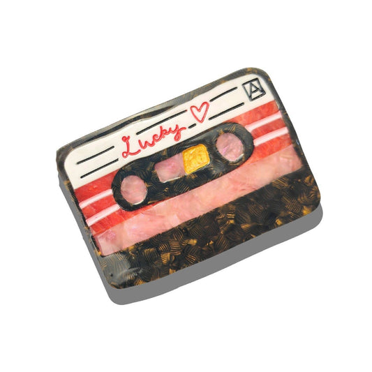 Hand-Painted Lucky Cassette Claw Hair Clip