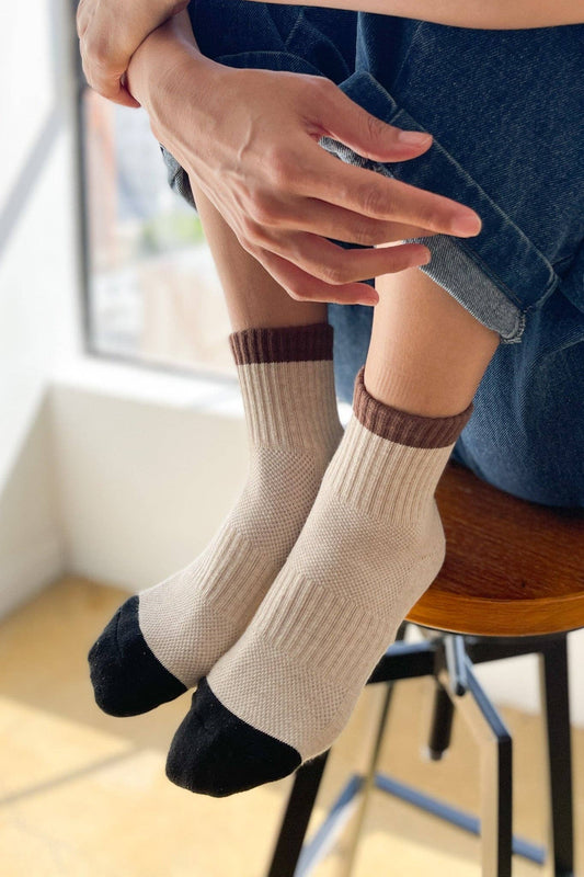 Le Bon Shoppe Black Coffee Colour Block Girlfriend Socks