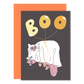 Boo Cat Halloween Greeting Card