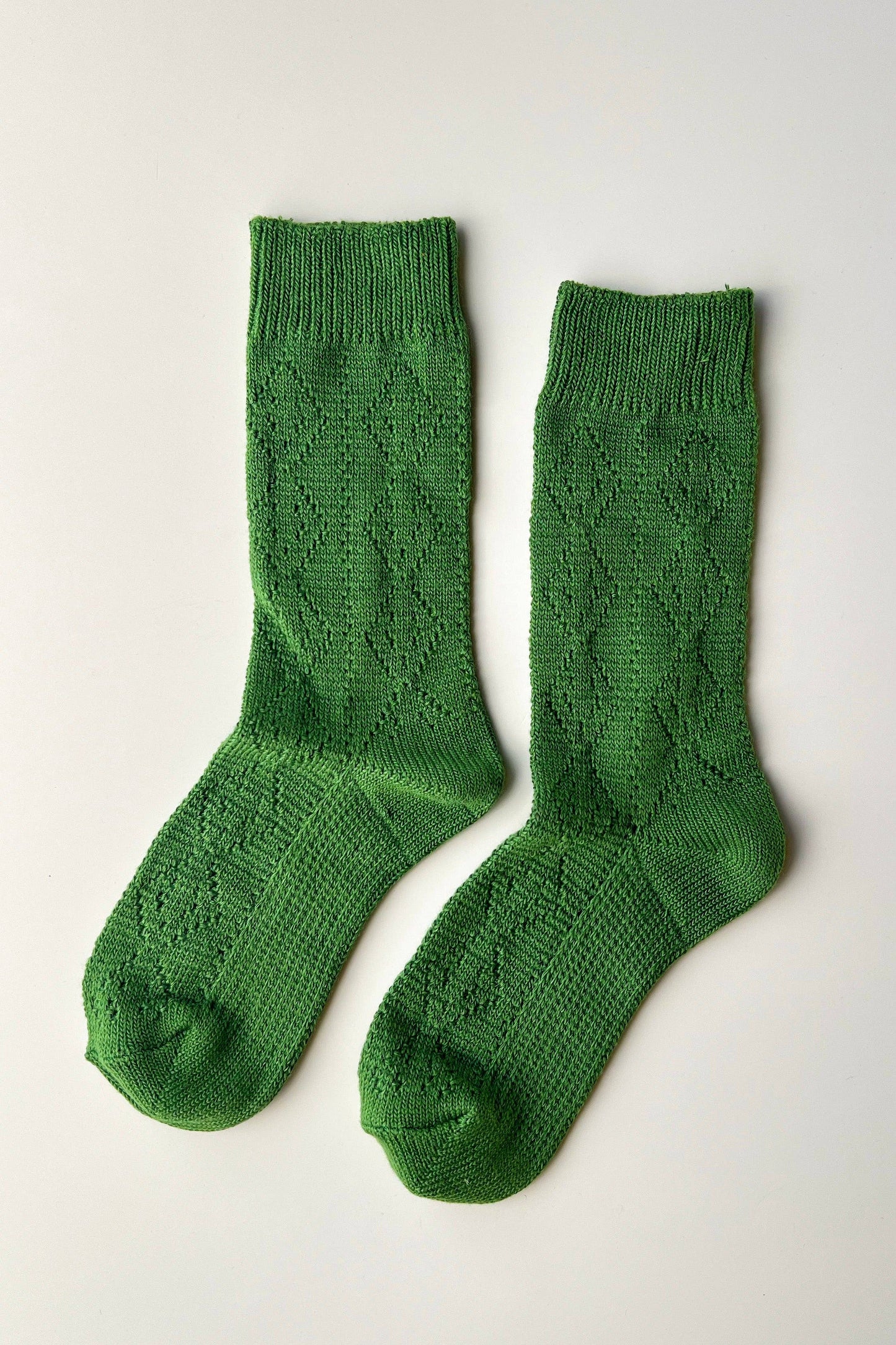 Le Bon Shoppe Palm Green Modal Eyelet Socks