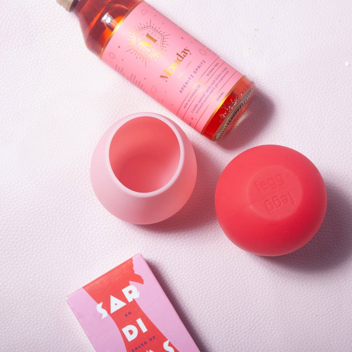 Cherry + Blush Fegg Silicone Unbreable Glases