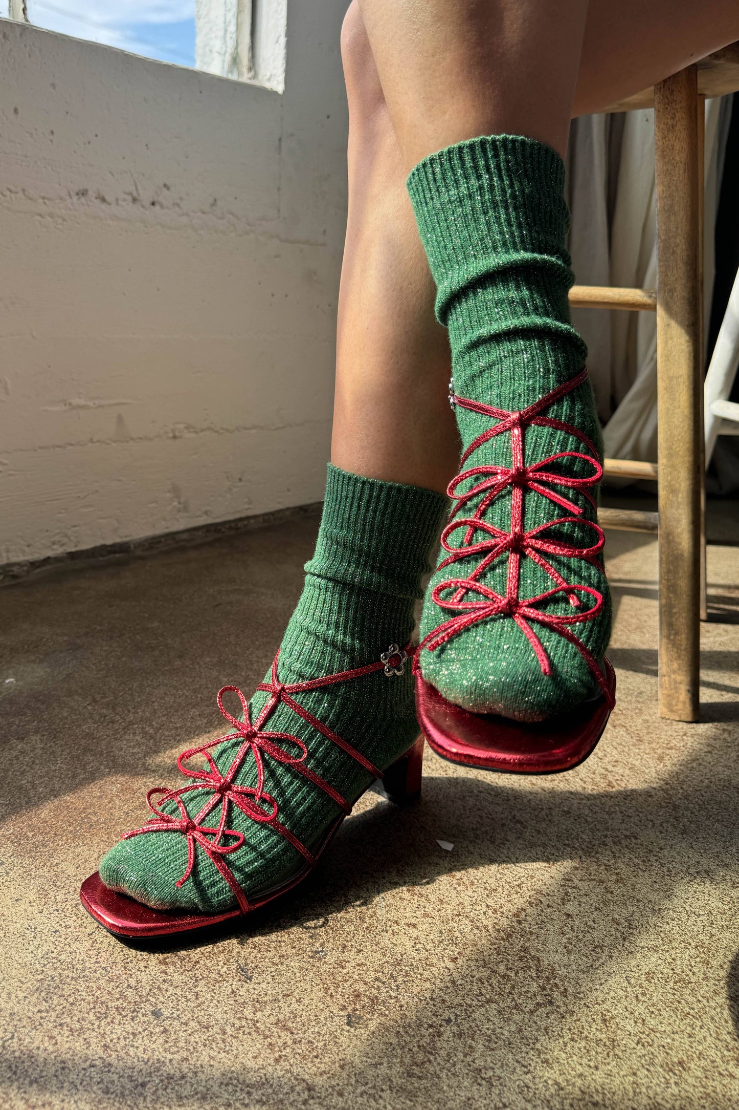 Le Bon Shoppe Evergreen Winter Sparkle Socks