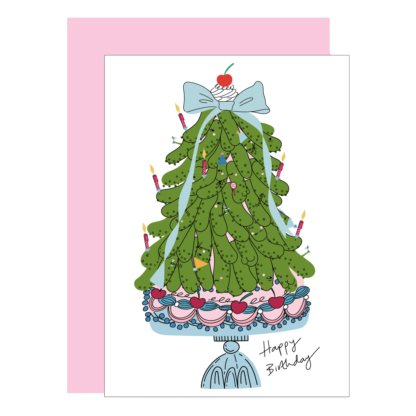 Gherkin Birthday Cake Greeting Card
