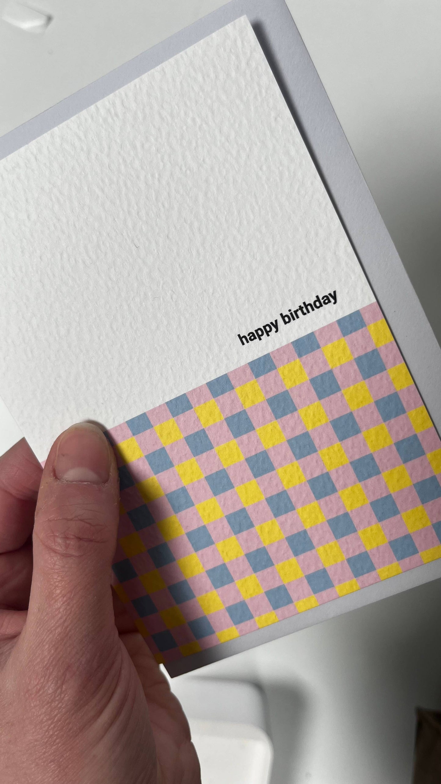 Bright Spring Gingham Birthday Greeting Card