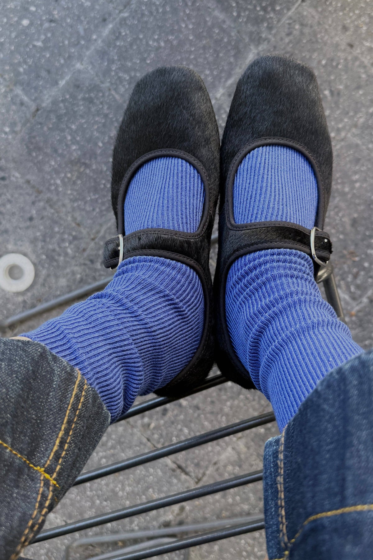 Le Bon Shoppe Blue Crisp Step Socks