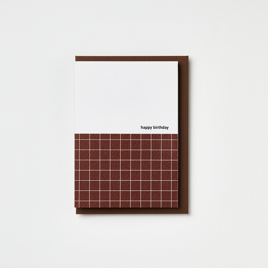 Russet/Burgundy Grid Greeting Card